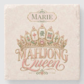Personalized Mahjong Queen Coaster Gift ストーンコースター (正面)