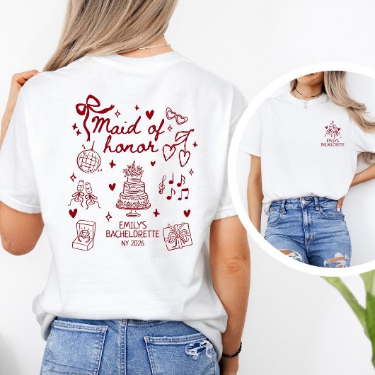 Personalized Maid of Honor Champagne Toast Tシャツ