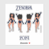 Personalized Majorette / Dancer Stickers Indigo #2 シール (シート)