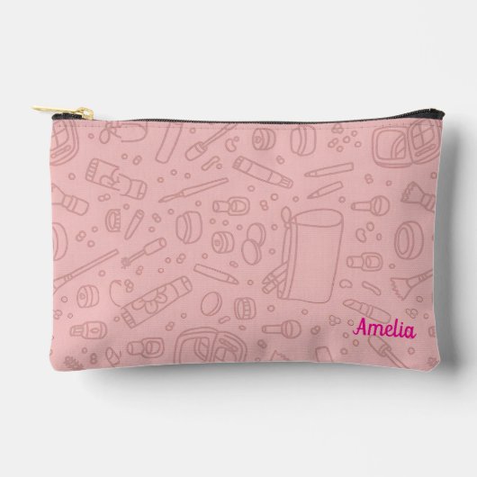 Personalized Makeup Bag | Custom Name Cosmetic Pou アクセサリーポーチ (正面)