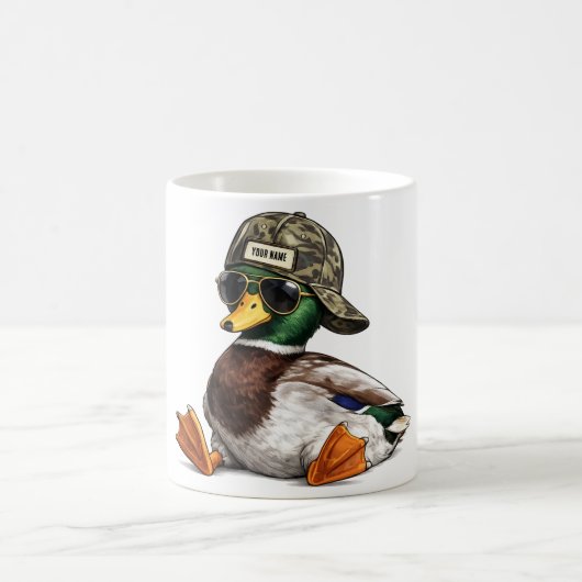 Personalized Mallard Duck — Funny Valentine’s Day コーヒーマグカップ (中央)