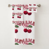Personalized “Mama” Cherry Print – Funny Kitchen T バスタオルセット (インサイチュ)