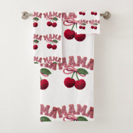 Personalized “Mama” Cherry Print – Funny Kitchen T バスタオルセット