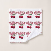 Personalized “Mama” Cherry Print – Funny Kitchen T バスタオルセット (ウォッシュタオル)