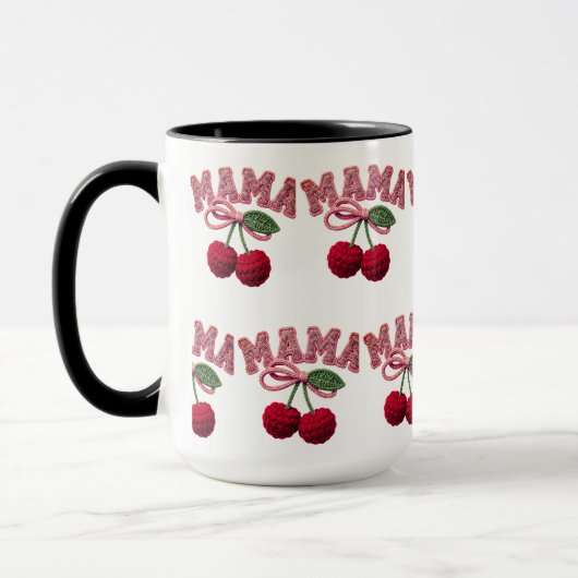 Personalized “Mama” Cherry Print – Funny Kitchen T マグカップ (左)