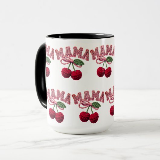 Personalized “Mama” Cherry Print – Funny Kitchen T マグカップ (正面左)