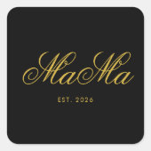 Personalized Mama Est Stylish Square Sticker スクエアシール (正面)
