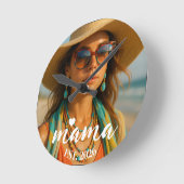 Personalized Mama Est Year Custom Gift For Mommy ラウンド壁時計 (傾斜)