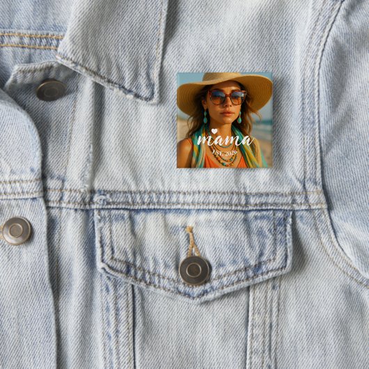 Personalized Mama Est Year Custom Gift For Mommy 缶バッジ (インサイチュ)