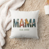 Personalized Mama Est Year Floral Mother Gift クッション (ブランケット)