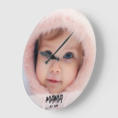 Personalized Mama Established Photo Keepsake ラージ壁時計 (傾斜)