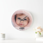 Personalized Mama Established Photo Keepsake ラージ壁時計 (ホーム)