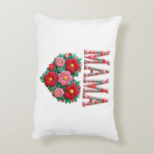 Personalized Mama Heart Floral Custom Gift アクセントクッション (裏面(縦))