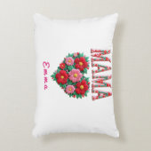 Personalized Mama Heart Floral Custom Gift アクセントクッション (正面(垂直))