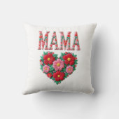 Personalized Mama Heart Floral Custom Gift クッション (裏面)