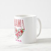 Personalized Mama Heart Floral Custom Gift コーヒーマグカップ (正面右)