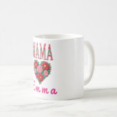Personalized Mama Heart Floral Custom Gift コーヒーマグカップ (正面右)
