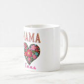 Personalized Mama Heart Floral Custom Gift コーヒーマグカップ (正面右)