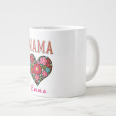 Personalized Mama Heart Floral Custom Gift ジャンボコーヒーマグカップ (正面右)