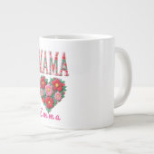 Personalized Mama Heart Floral Custom Gift ジャンボコーヒーマグカップ (正面右)