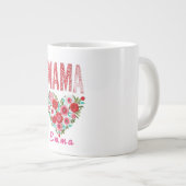 Personalized Mama Heart Floral Custom Gift ジャンボコーヒーマグカップ (正面右)