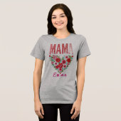 Personalized Mama Heart Floral Custom Gift トライブレンドＴシャツ (正面全面)