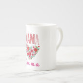 Personalized Mama Heart Floral Custom Gift ボーンチャイナマグカップ (正面右)