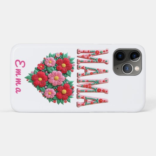 Personalized Mama Heart Floral Custom Gift Case-Mate iPhoneケース (裏面(横))