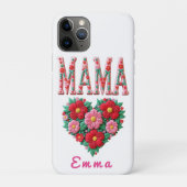 Personalized Mama Heart Floral Custom Gift Case-Mate iPhoneケース (裏)