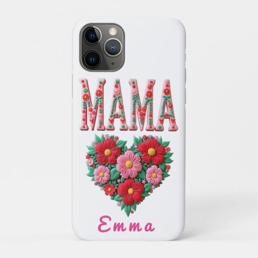 Personalized Mama Heart Floral Custom Gift Case-Mate iPhoneケース (裏)