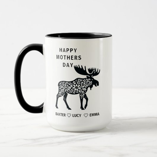 Personalized Mama Moose Mug | Mother’s Day マグカップ (左)