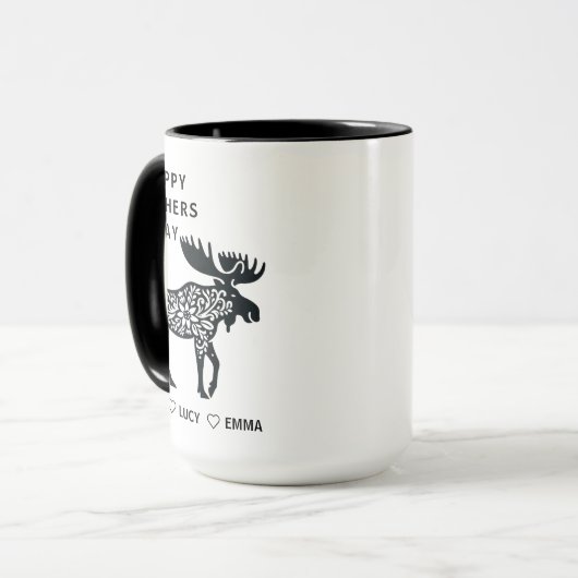 Personalized Mama Moose Mug | Mother’s Day マグカップ (正面左)