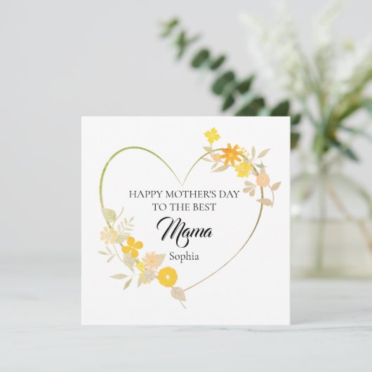 Personalized Mama Name Mother’s Day Floral Heart (スタンド正面)