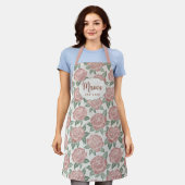 Personalized Mama Peony Apron Custom Name エプロン (着用した状態)