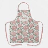 Personalized Mama Peony Apron Custom Name エプロン (正面)