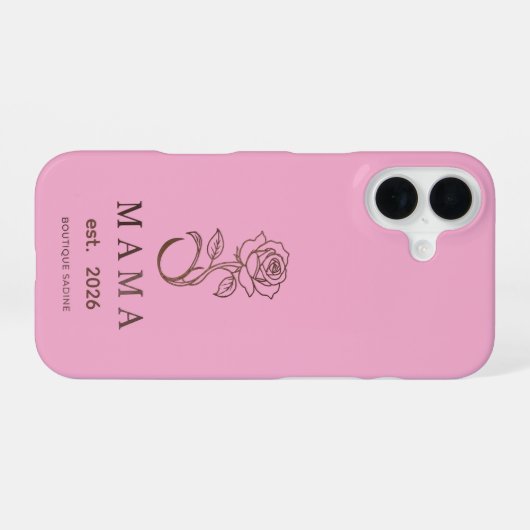 Personalized MAMA Rose Blush iPhone 16 Case 16ケース (裏面横)