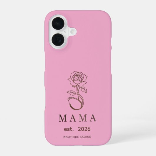 Personalized MAMA Rose Blush iPhone 16 Case 16ケース (裏面)