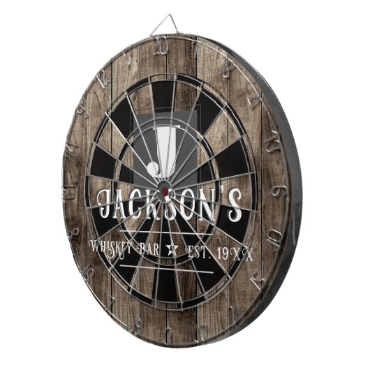 Personalized Man Cave Custom Bar Name ダーツボード (正面右)