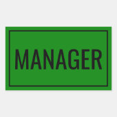 Personalized Manager Stickers for Work Supplies 長方形シール (正面)