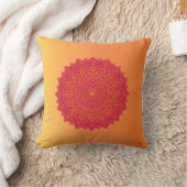 Personalized Mandala Throw Pillow – Soft Color Orn クッション (ブランケット)