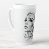 Personalized Map Compass Woman Art Vintage Chic カフェラテマグ (左アングル)