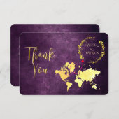 Personalized Map of Love Journey Wedding サンキューカード (正面/裏面)