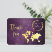 Personalized Map of Love Journey Wedding サンキューカード (スタンド正面)