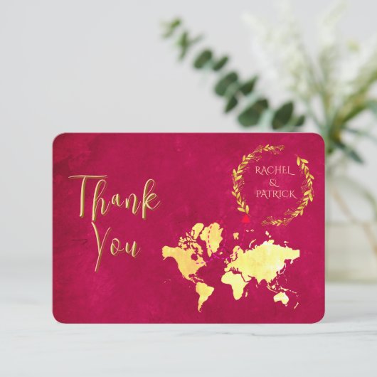 Personalized Map of Love Journey Wedding サンキューカード (スタンド正面)