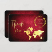 Personalized Map of Love Journey Wedding サンキューカード (正面/裏面)