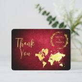 Personalized Map of Love Journey Wedding サンキューカード (スタンド正面)