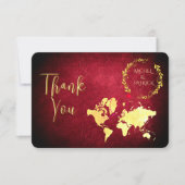 Personalized Map of Love Journey Wedding サンキューカード (正面)