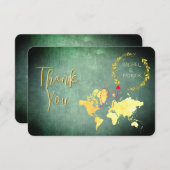 Personalized Map of Love Journey Wedding サンキューカード (正面/裏面)
