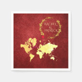 Personalized Map of Love Journey Wedding スタンダードカクテルナプキン (正面)