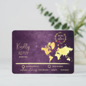 Personalized Map of Love Journey Wedding 出欠カード (スタンド正面)